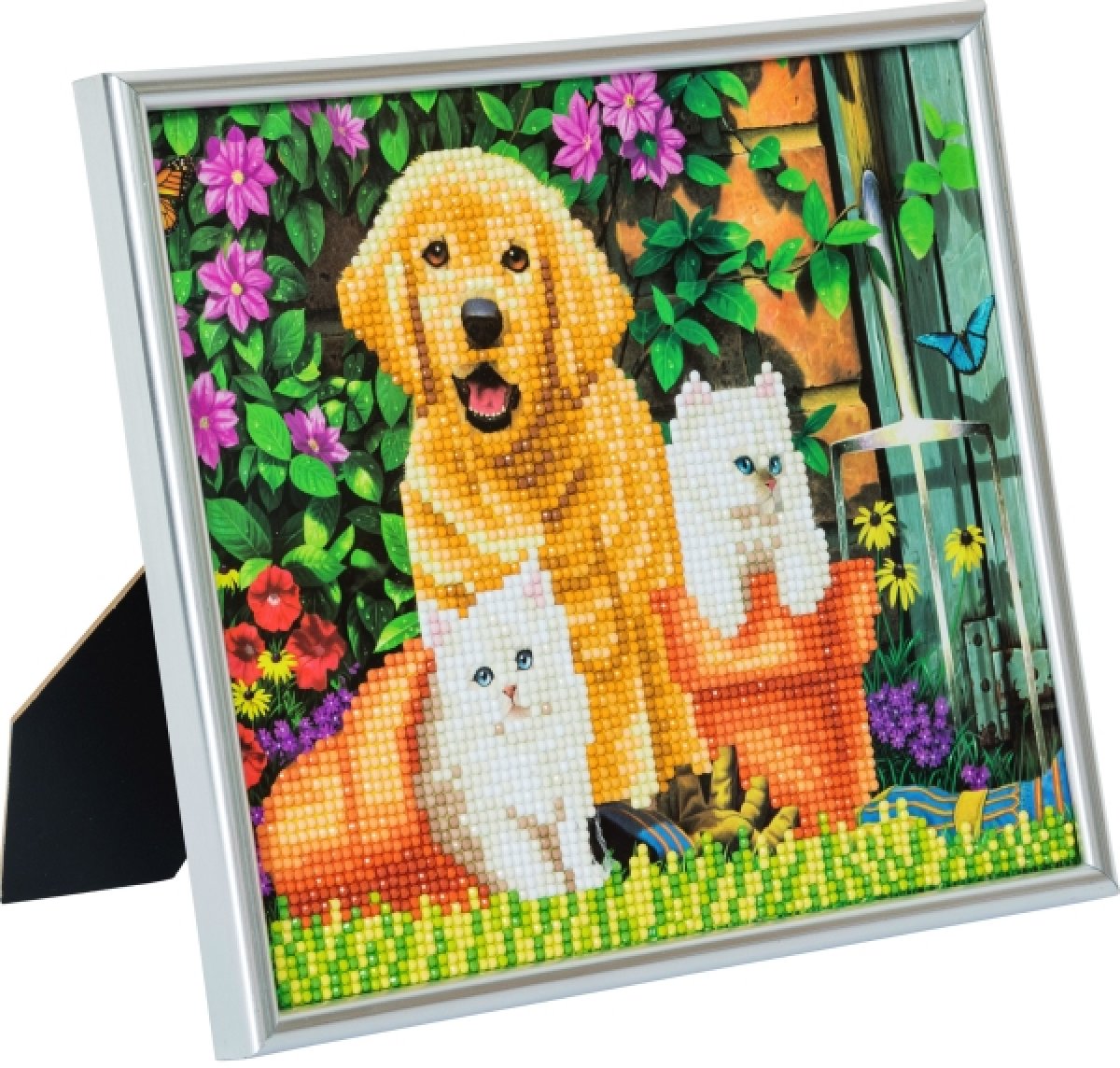 Crystal Art Katze und Hund 21 x 25cm