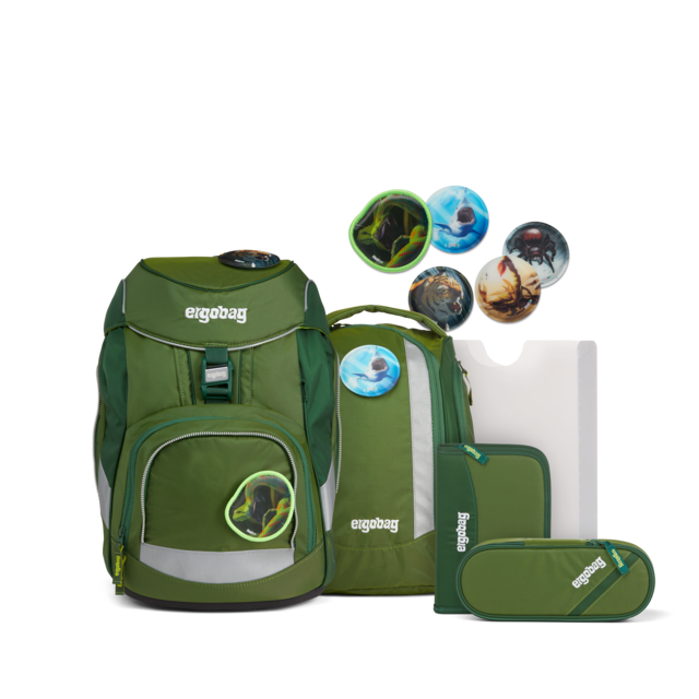 Ergobag Pack 6-tlg. Set Grüne MamBär Shiny Edition