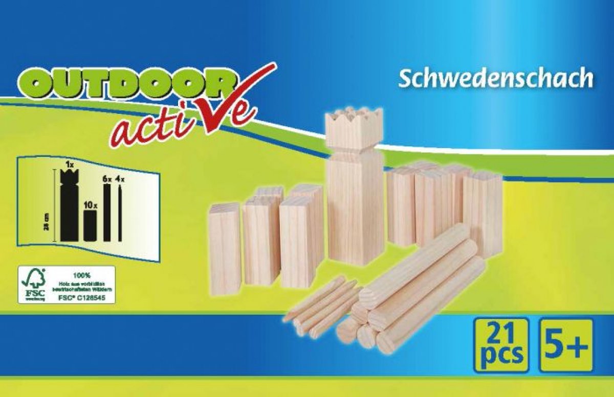 Outdoor active Kubb Schwedenschach 21-teilig