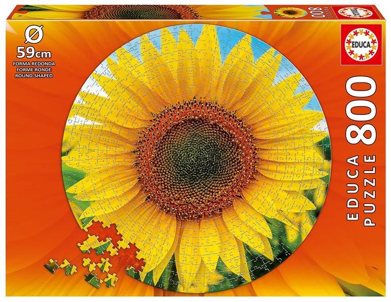 Sonnenblume 800 Teile Rund-Puzzle