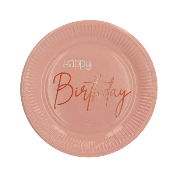 Einwegteller Elegant Lush Blush Happy Birthday