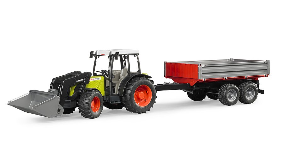 Bruder 02112 Claas Nectis plus Frontlader mit Anhänger