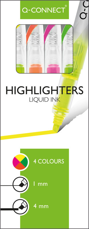 Leuchtmarker Q-Connect Textmarker slim 4 Stk.