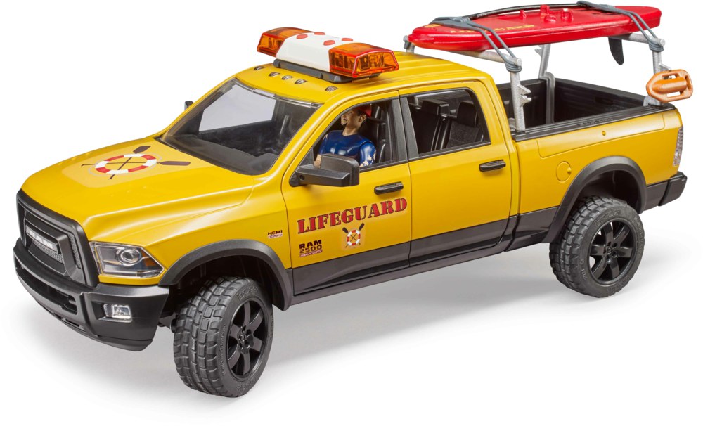 Bruder 02506 RAM 2500 Power Wagon Life Guard mit Figur