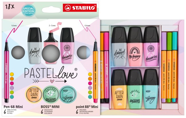 Stabilo Mini World Pastellove 18-teilig