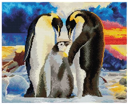 Diamond Painting Pinguin Familie