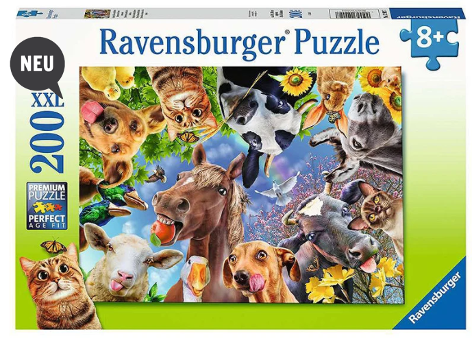 Puzzle 200 XXL Teile - Lustige Bauernhoftiere