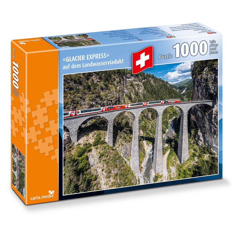 Puzzle 1000 Teile Glacier Express auf dem Landwasserviadukt