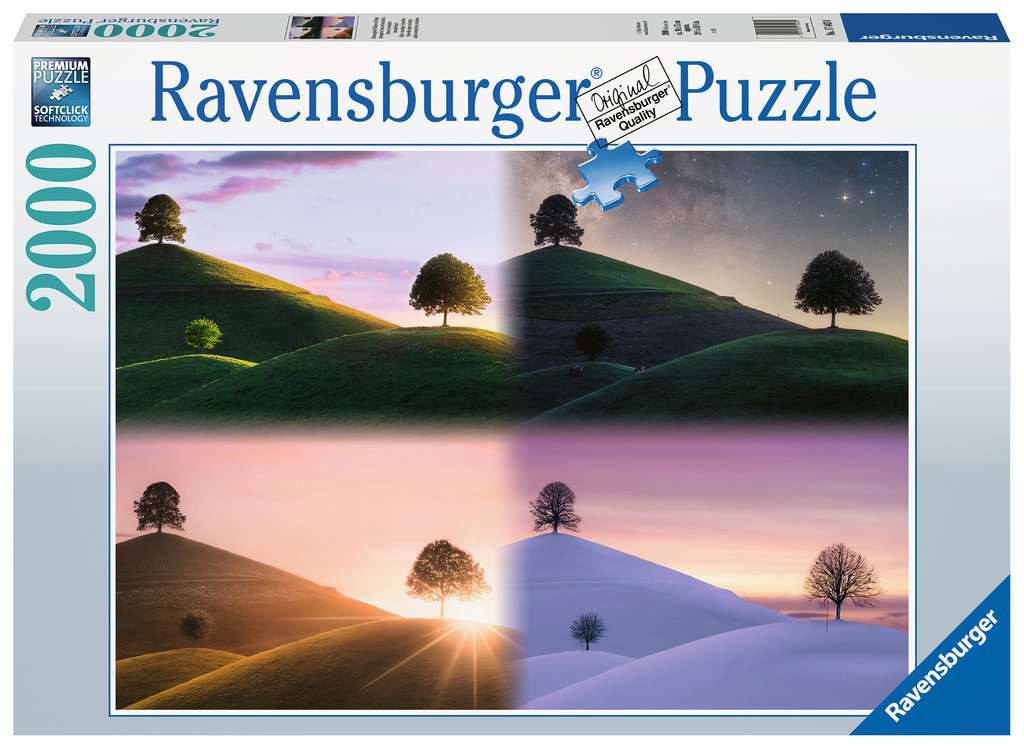 Puzzle 2000 Teile Stimmungsvolle Bäume und Berge 17.443